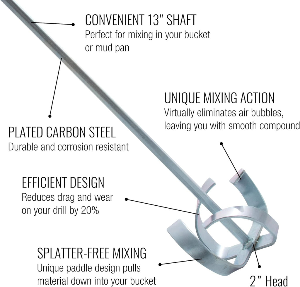 CMS0035 - 13" Paint & Drywall Mud Mixer - LEVEL5 | 13" Shaft, 2" Head