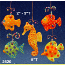 CM0415 - 2620 Clay Magic Four Small Fish and A Seahorse