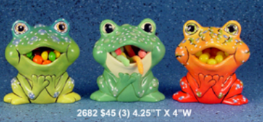 CM0419 - 2682 Clay Magic Three Frog Candy Shakers (mouth pourgates)