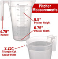 CMS0002 - 3 Liter (3000ml) Plastic Graduated Measuring and Mixing Pitcher