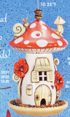 CM0439 - 3531 Clay Magic Mushroom Bird Feeder Top (cap)