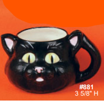 #881 Alberta Halloween Cat Mug plaster casting mold, new condition