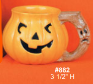 #882 Alberta Halloween Pumpkin Mug plaster casting mold, new condition