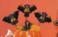 CM0599 - D1680 Dona's Three Pumpkin Poker Bats 5"W