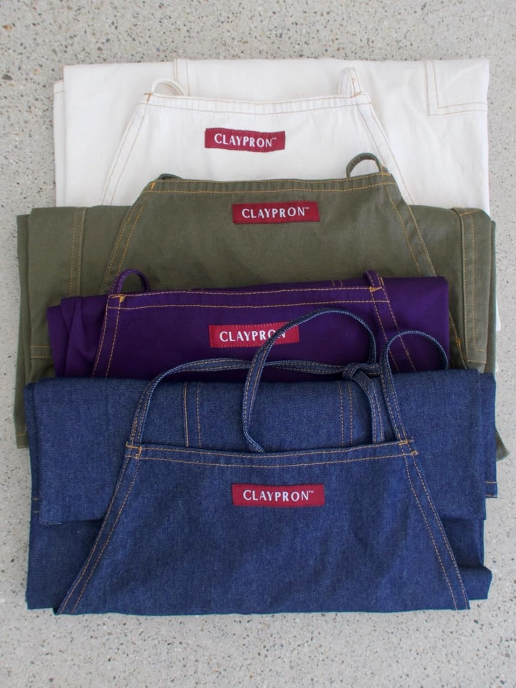 CMS0033 - Split Leg Apron, Cotton Canvas Full Coverage Pottery Apron for Artists, Overlap Design for Ceramics, Glazing, Wheel Throwing