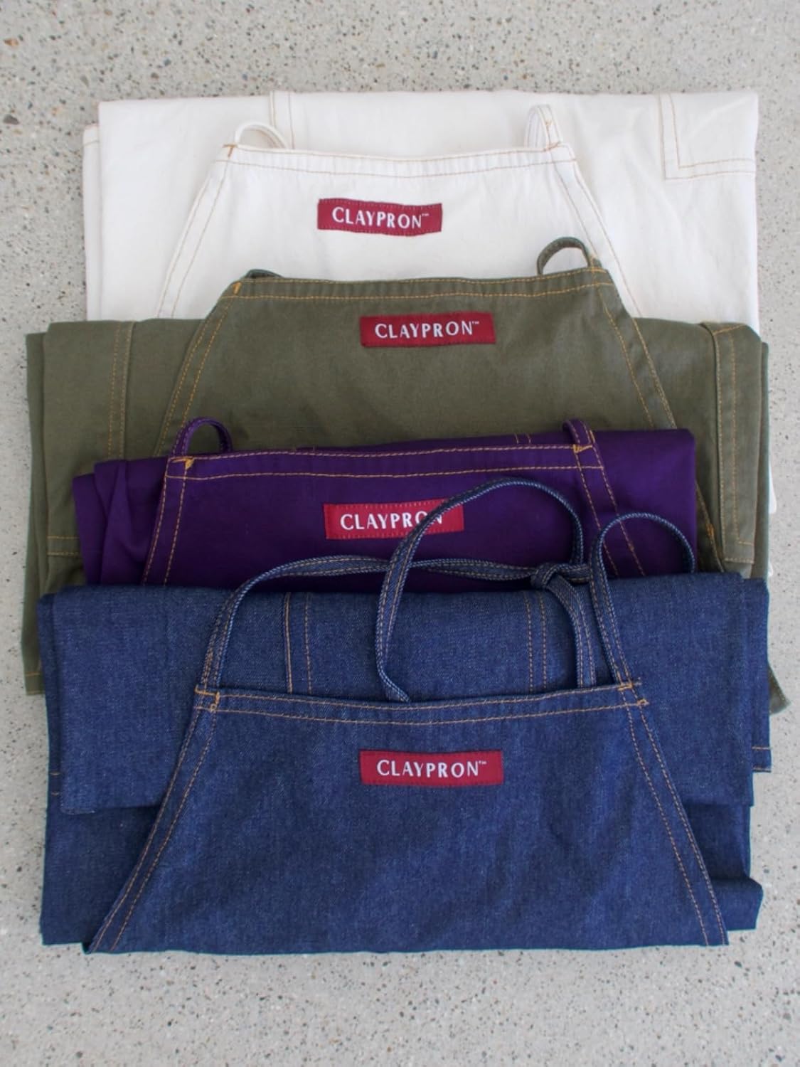 CMS0033 - Split Leg Apron, Cotton Canvas Full Coverage Pottery Apron for Artists, Overlap Design for Ceramics, Glazing, Wheel Throwing