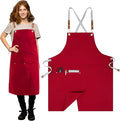 CMS047 - Crossback Pottery Apron Split Leg with Large Pocket Canvas Apron with Adjustable Strap