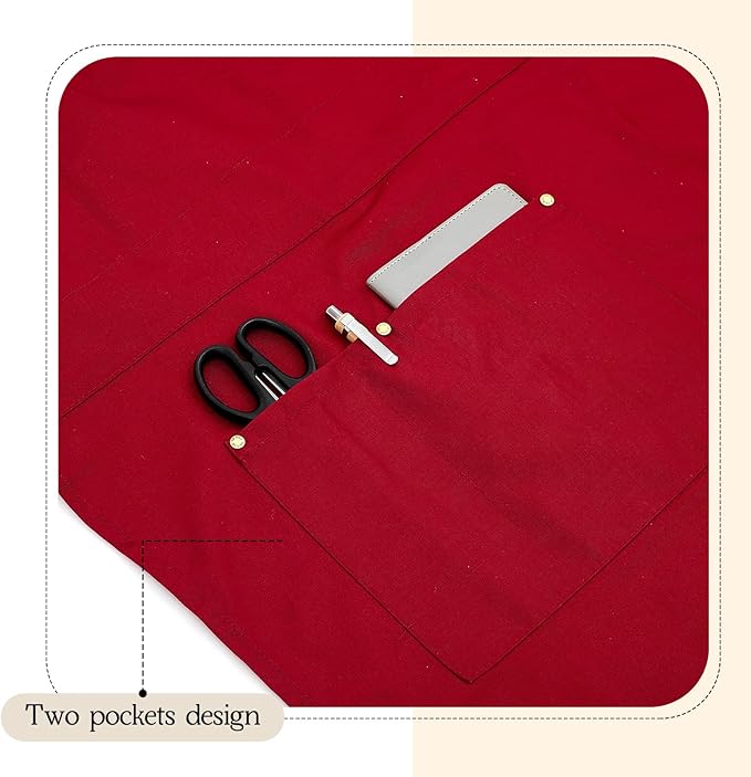 CMS047 - Crossback Pottery Apron Split Leg with Large Pocket Canvas Apron with Adjustable Strap