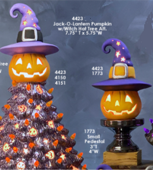 CM01237 - 4424 Clay Magic GB J-O-L Pumpkin W/Witch hat Tree Att Mold