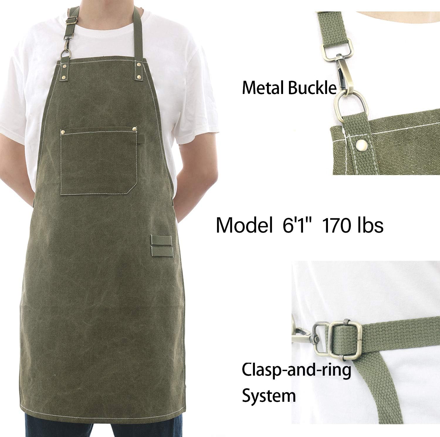 CMS0017 - Tobyan Canvas Apron - Olive