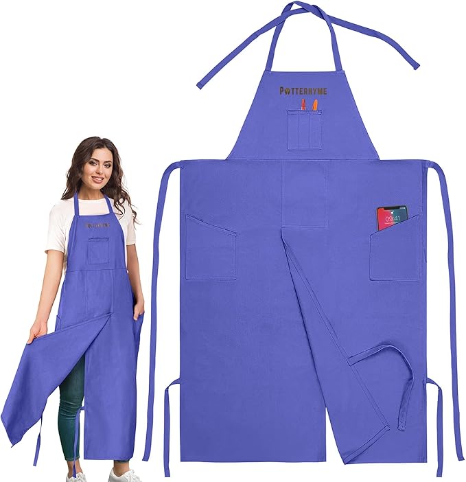 CMS0015 - Potterhyme Full Coverage Pottery Apron Split Leg - Violet