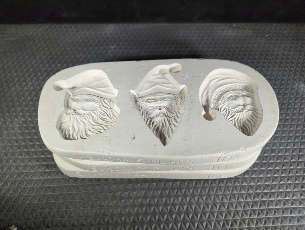 CM0389- Sundance Santa Ornament Press/Sprig Mold Set of 3