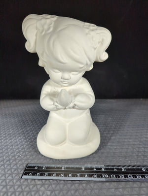 CM0922B -P315 Provincial Praying Girl Low Fire Bisque