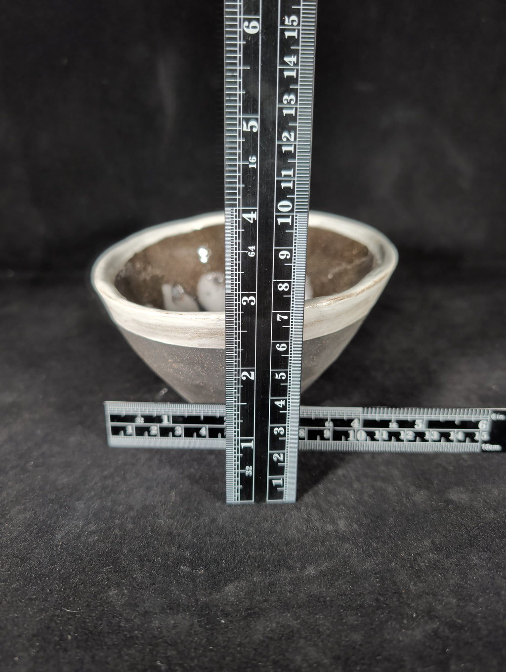 Castaway Market Black Clay Bowl with White & Green Glaze by Ernesto casting supply, listed as new, view 3