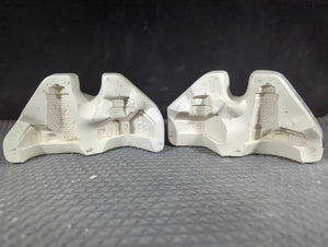 CM1338 - H638A Hershey Molds Cottage & Lighthouse (2) Ornaments Mold