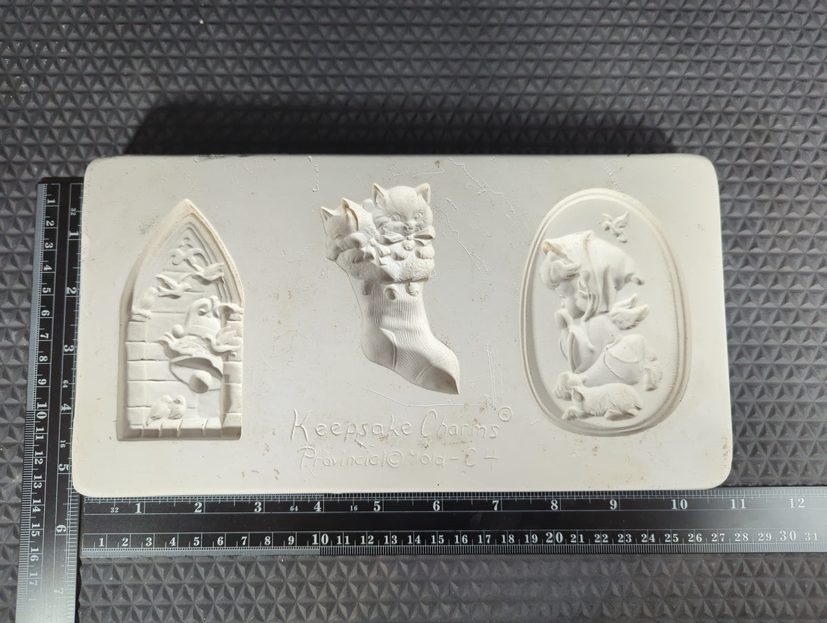 CM1340 - C4 Provincial Mold Ornaments (3) Window, Stocking, Mary