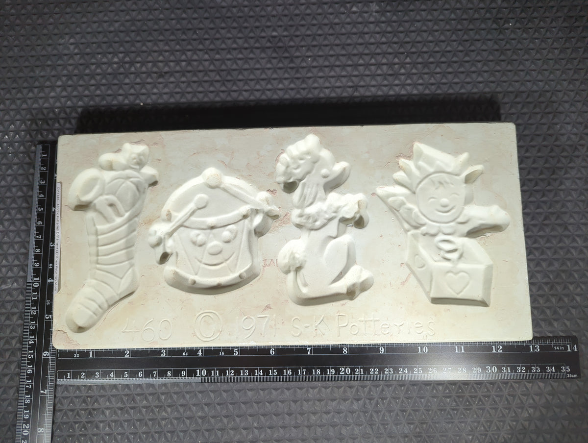 CM1346 - 460 SK Potteries Ornament (4) Open Pour Toy Mold