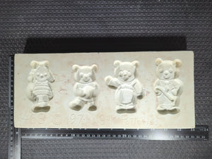 CM1350 - 468 SK Potteries Ornament (4) Open Pour Raggedy Anne and Bears Mold