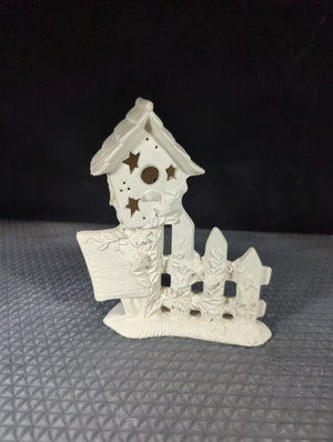 CM1128B2 - 3048 Kimple Love Grows here Birdhouse Low Fire Bisque