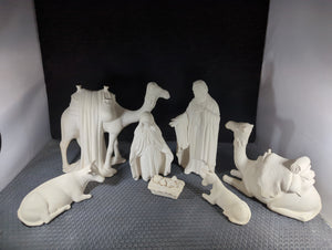 CM1493B - Nativity Set Holy Family and Animals Low Fire Bisque