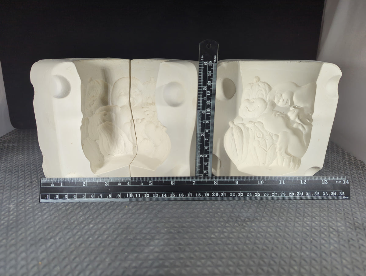 CM0983 - H2951 Holland Molds Pumpkin and Ghost Candle Holder