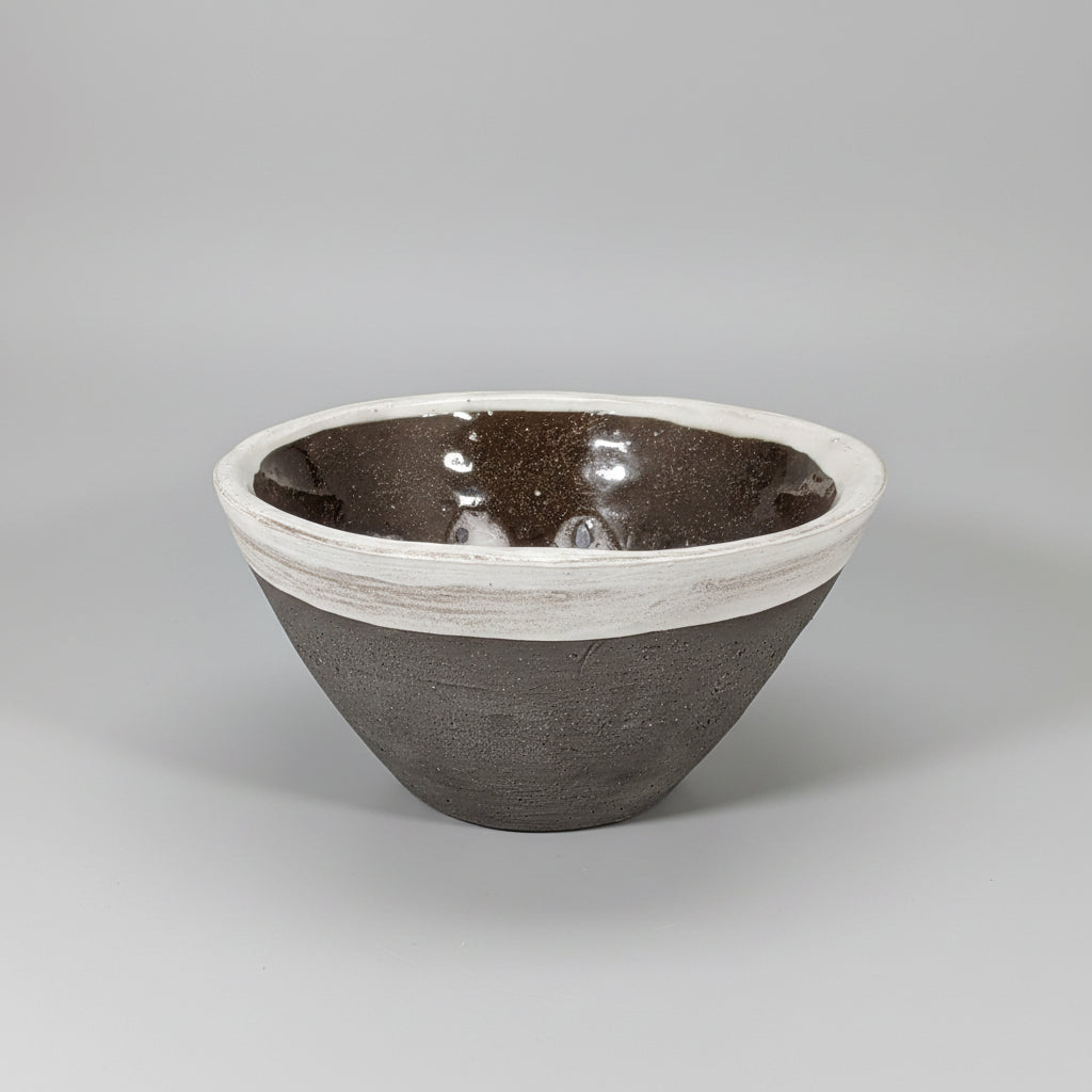 Castaway Market Black Clay Bowl with White & Green Glaze by Ernesto casting supply, listed as new, view 2