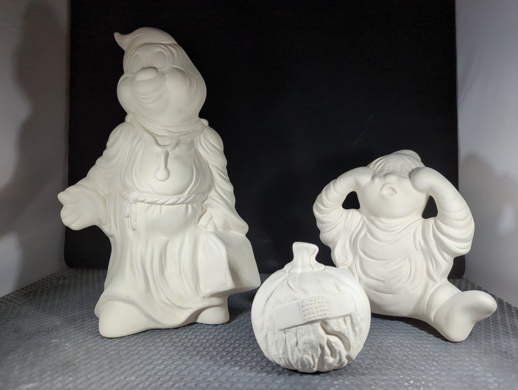 CM1490B - Boo Boo Ghost Low Fire Bisque Set (3Pcs)