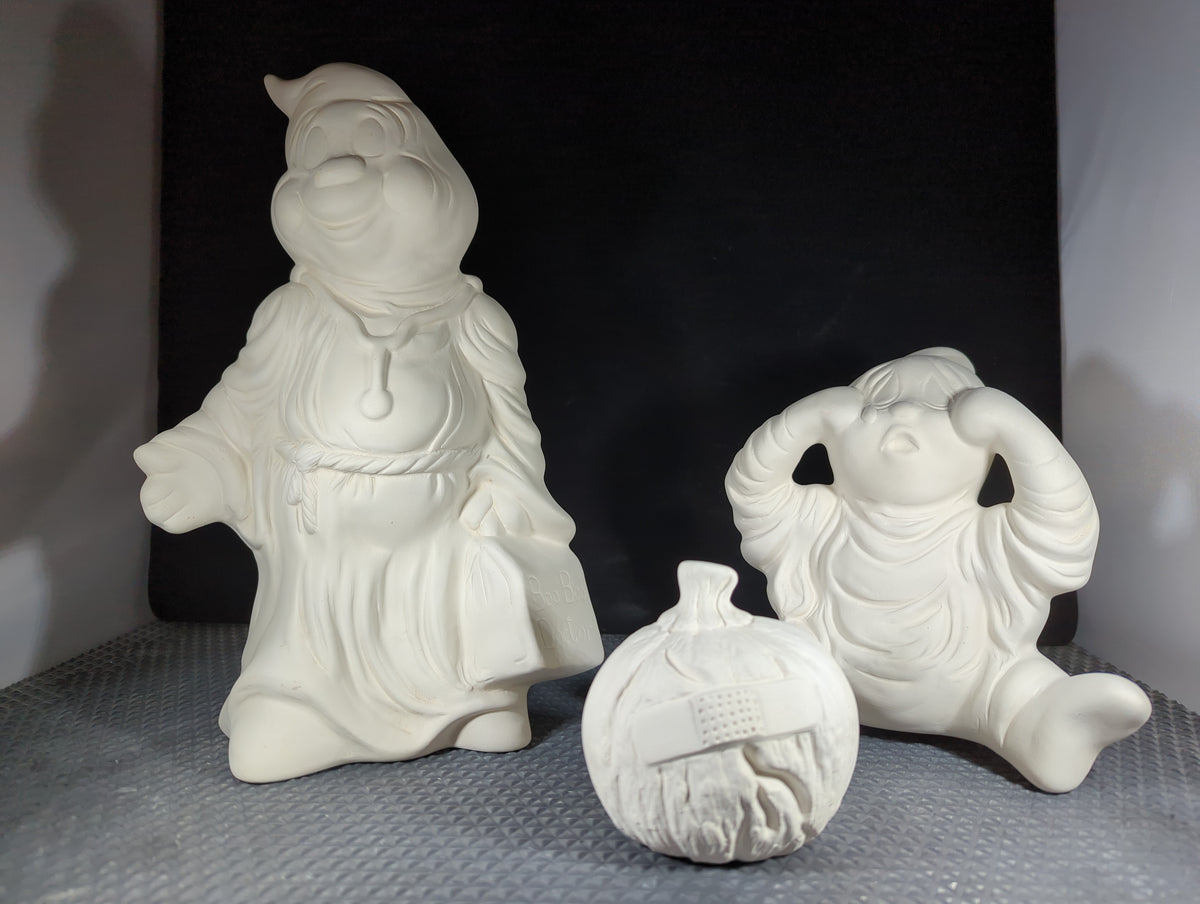 CM1490B - Boo Boo Ghost Low Fire Bisque Set (3Pcs)