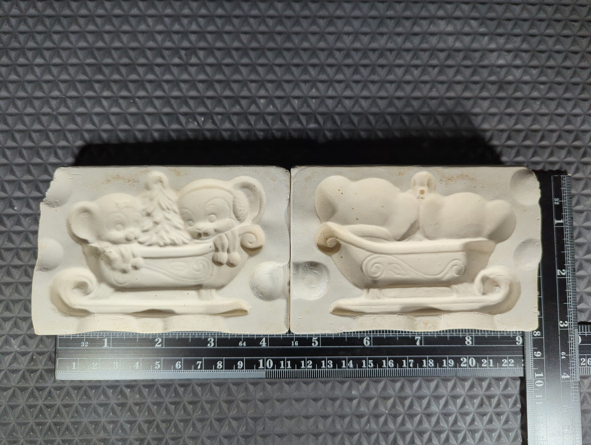 CM1403 - A-127 Alberta's Mice on Sleigh Ornament Mold