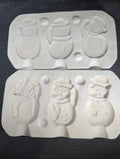 CM1314 - #866 Lonestar 3-Ornaments Snowman Mold