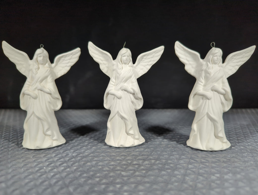 CM1489B - 3.5" T Angel Ornament Bisque Low Fire Group B