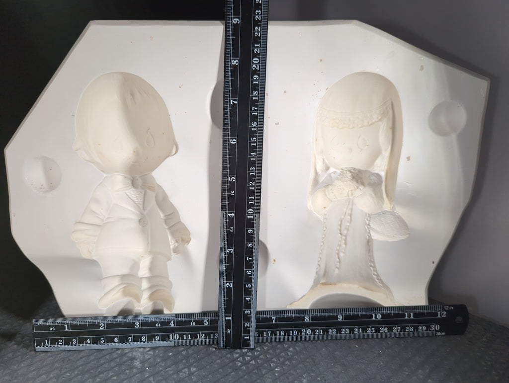 Duncan DM-286B Sweet Pretenders Bride and Groom plaster casting mold, used, good condition, view 4