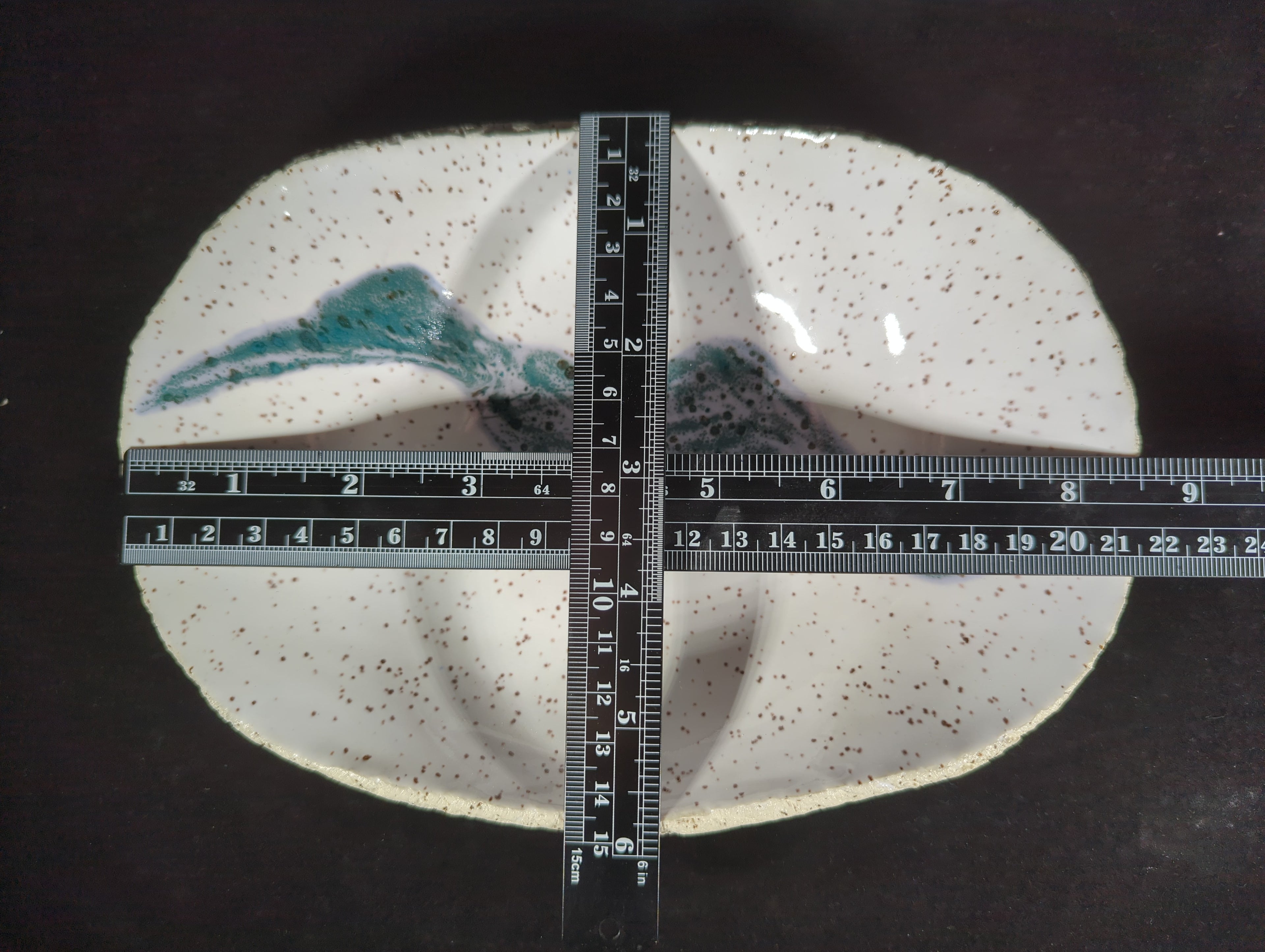 CMA0083 - White Speck Candle Holder/ Valet Tray by Lynae