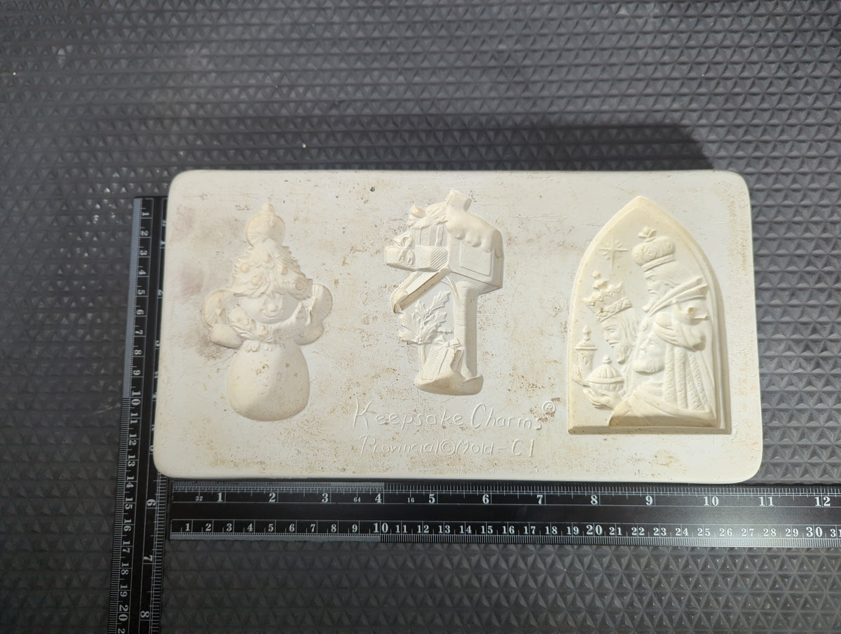 CM1339 - C1 Provincial Mold Ornaments (3) Snowman, Mailbox and Two Wisemen