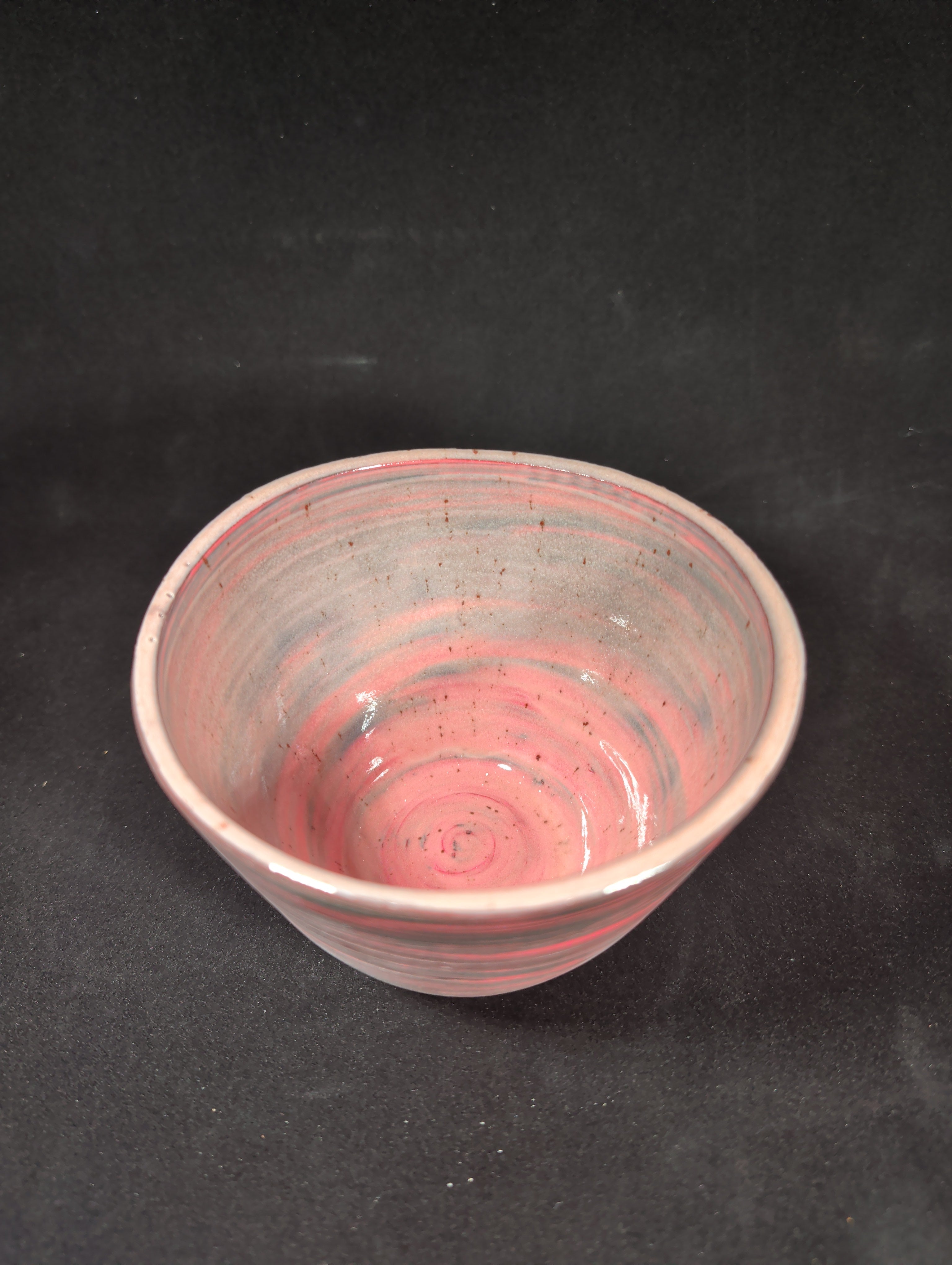 CMA0007 - Red and Black Marbled Bowl by Abby