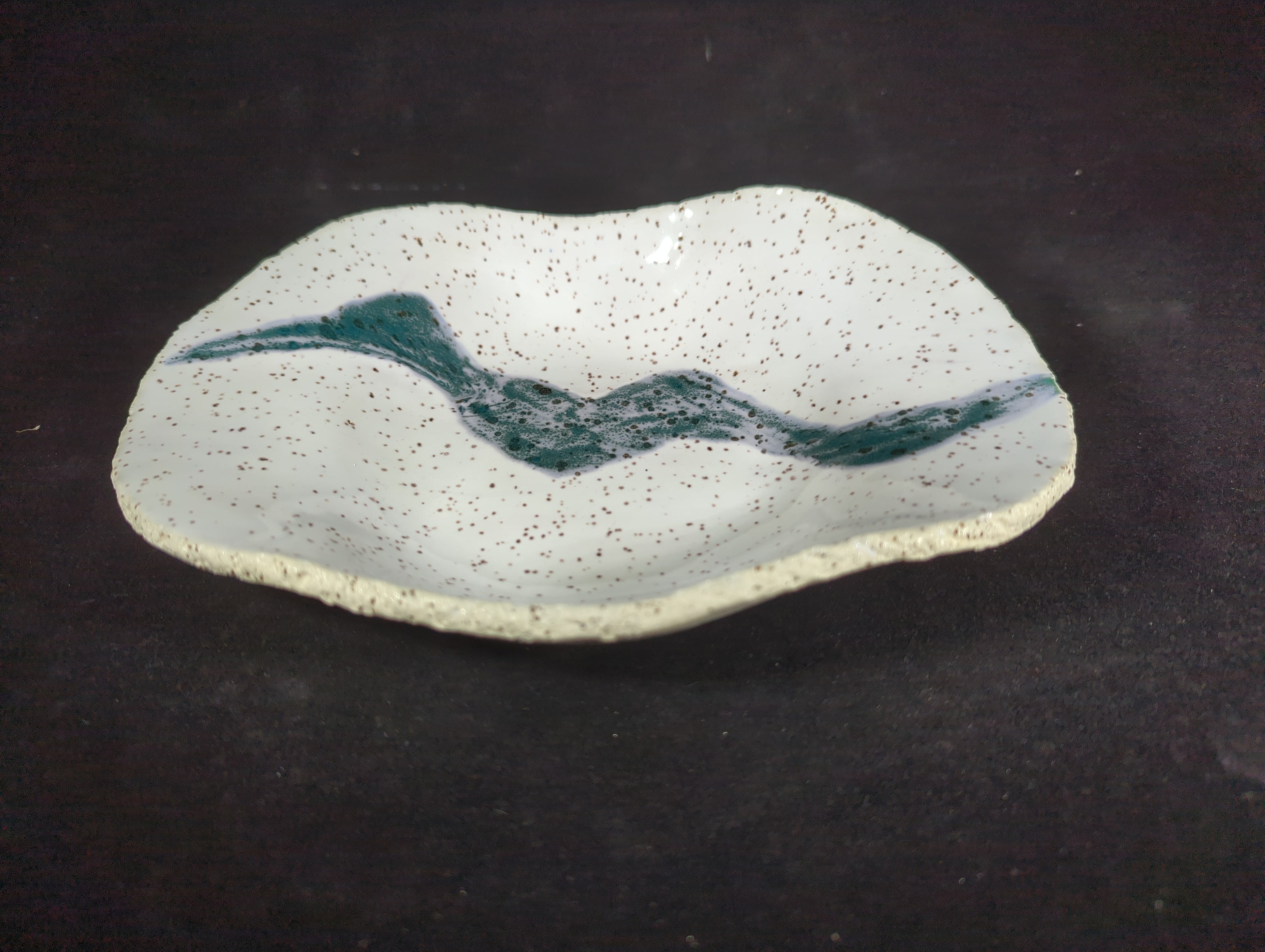 CMA0083 - White Speck Candle Holder/ Valet Tray by Lynae