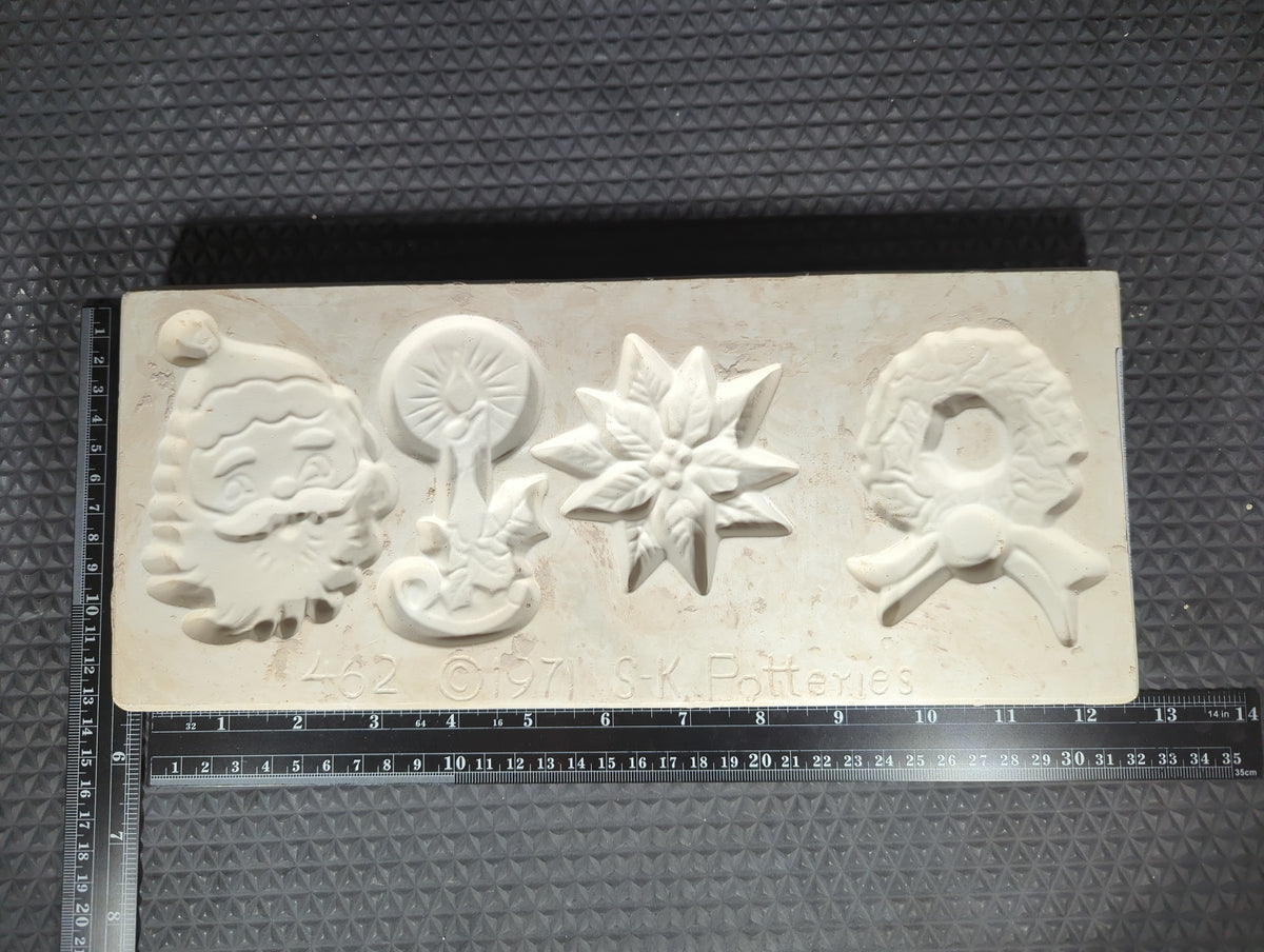 CM1348 - 462 SK Potteries Ornament (4) Open Pour Christmas Mold