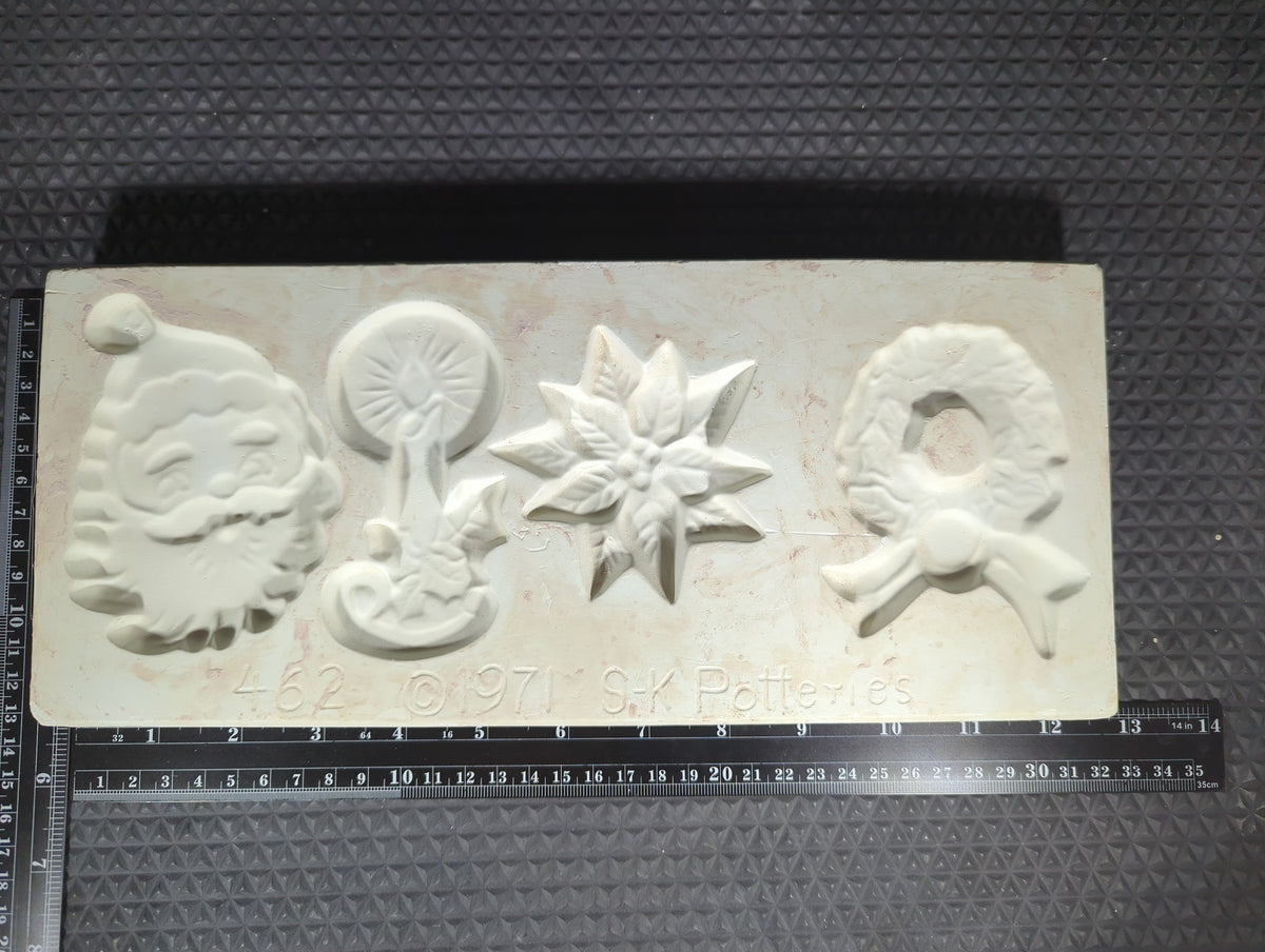 CM1349 - 462 SK Potteries Ornament (4) Open Pour Christmas Mold