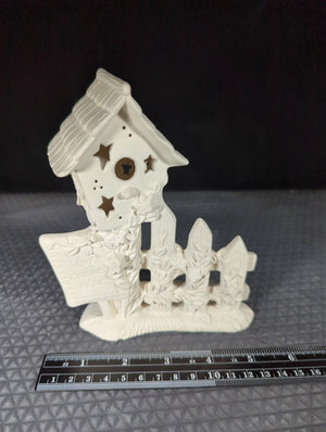 CM1128B1 - 3048 Kimple Love Grows here Birdhouse Low Fire Bisque