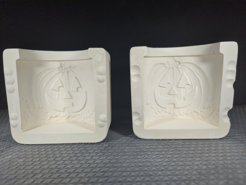 NM-3063 Nowell's Jack-O-Lantern 4" - Pumpkin 4" Candleholder plaster casting mold, used, great condition
