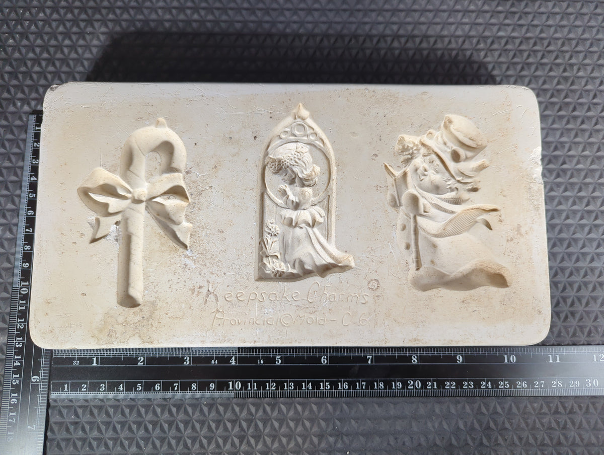 CM1341 - C6 Provincial Mold Ornaments (3) Candy Cane, Girl, Snowman