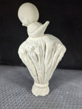 CM1492B - Broom top with bird Low Fire Bisque