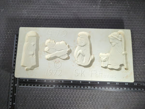 CM1351 - 479 SK Potteries Ornament (4) Open Pour Nativity Mold