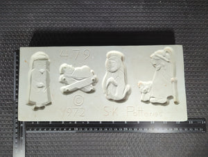 CM1352 - 479 SK Potteries Ornament (4) Open Pour Nativity Mold